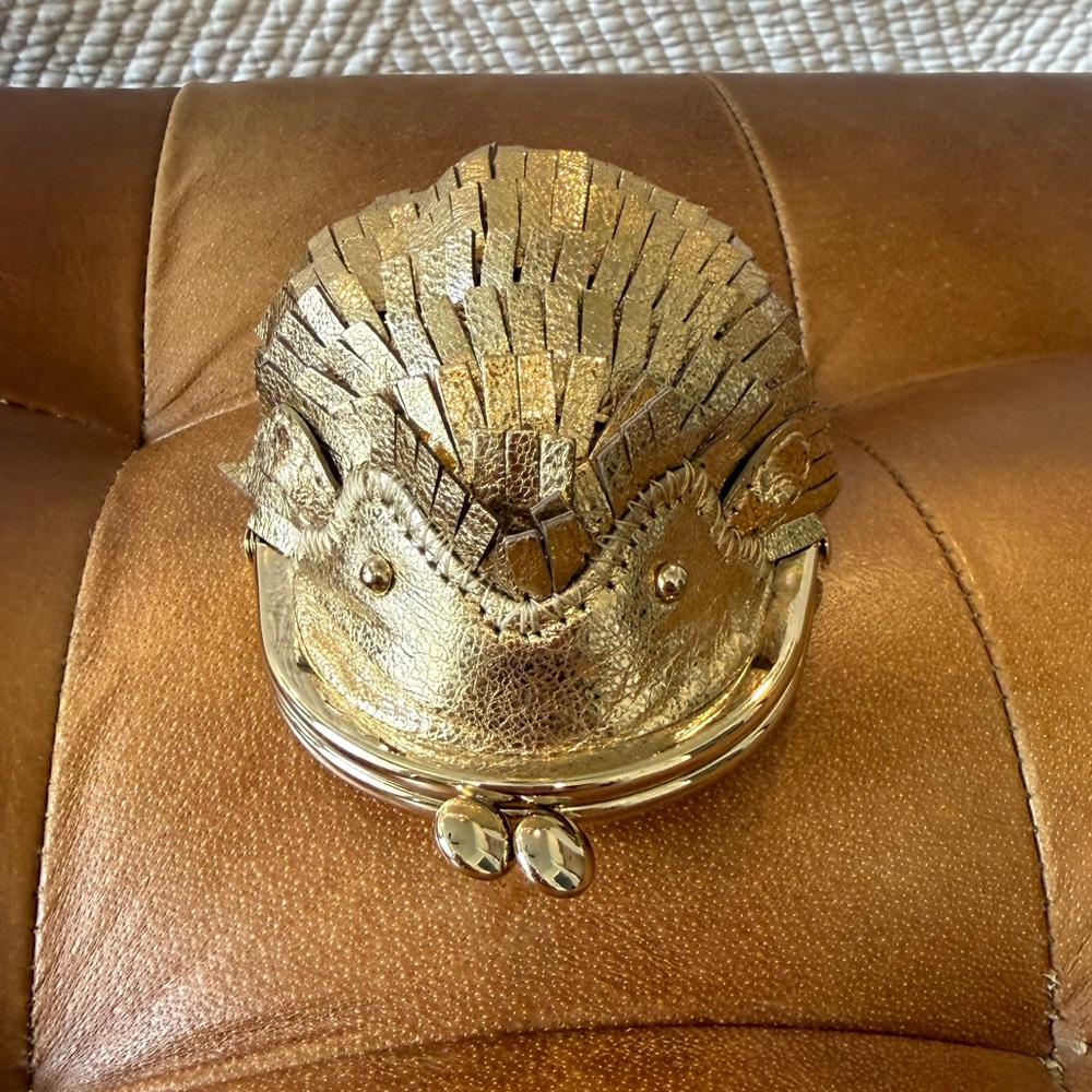 Kate Spade Gold Hedgehog Coin Purse NWT